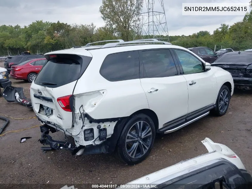 2018 Nissan Pathfinder Platinum VIN: 5N1DR2MM5JC652415 Lot: 40441817