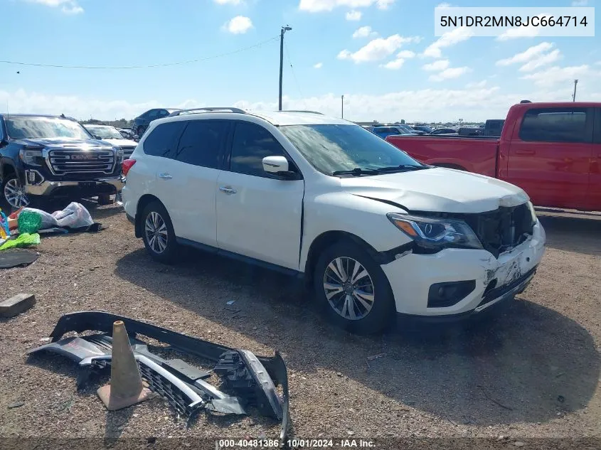 2018 Nissan Pathfinder S/Sv/Sl/Platinum VIN: 5N1DR2MN8JC664714 Lot: 40481386