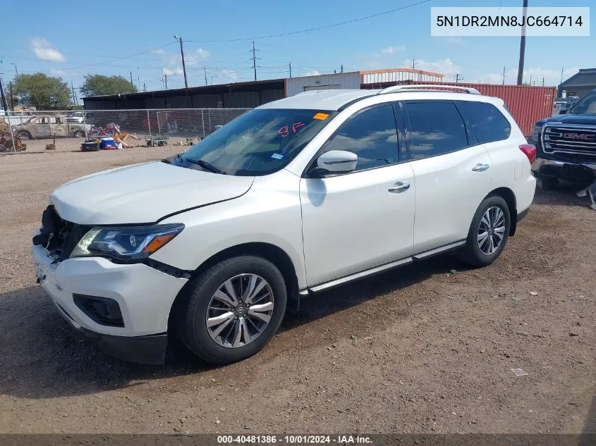 2018 Nissan Pathfinder S/Sv/Sl/Platinum VIN: 5N1DR2MN8JC664714 Lot: 40481386