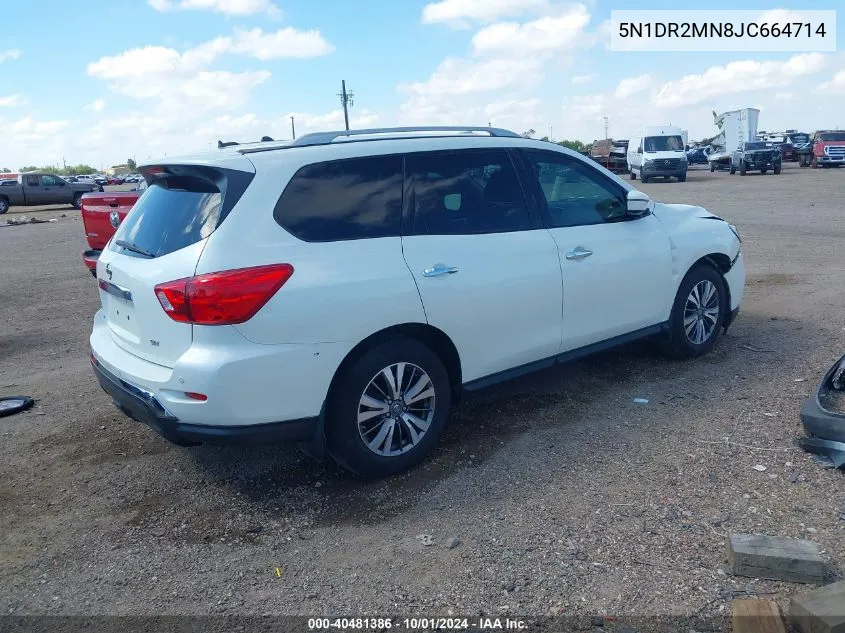 2018 Nissan Pathfinder S/Sv/Sl/Platinum VIN: 5N1DR2MN8JC664714 Lot: 40481386