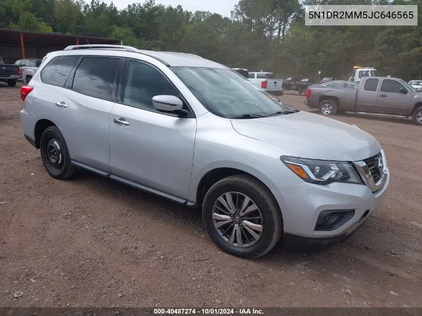 2018 Nissan Pathfinder Sv VIN: 5N1DR2MM5JC646565 Lot: 40487274