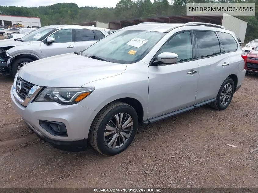 2018 Nissan Pathfinder Sv VIN: 5N1DR2MM5JC646565 Lot: 40487274