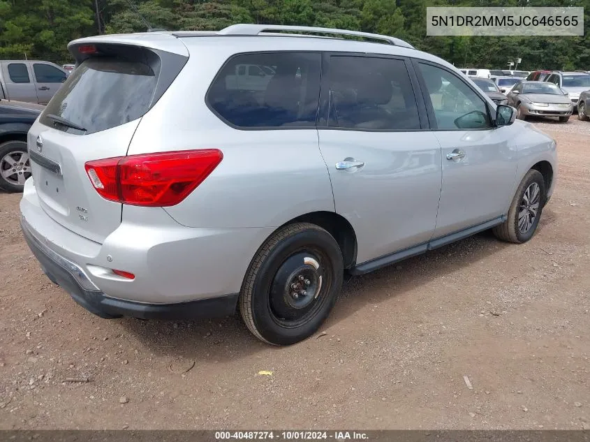 2018 Nissan Pathfinder Sv VIN: 5N1DR2MM5JC646565 Lot: 40487274