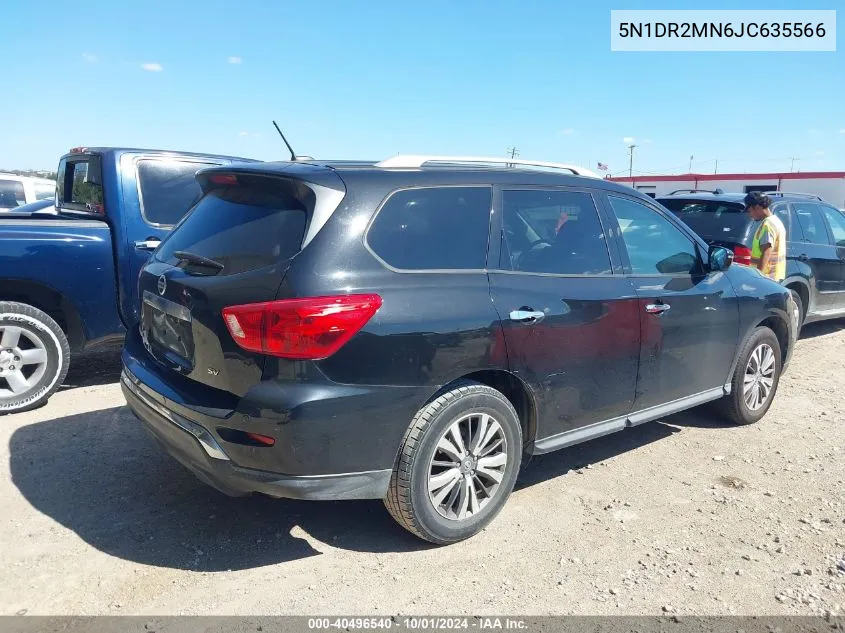 2018 Nissan Pathfinder Sv VIN: 5N1DR2MN6JC635566 Lot: 40496540