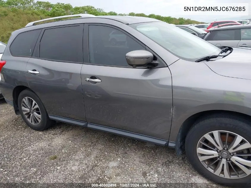 2018 Nissan Pathfinder Sl VIN: 5N1DR2MN5JC676285 Lot: 40502498