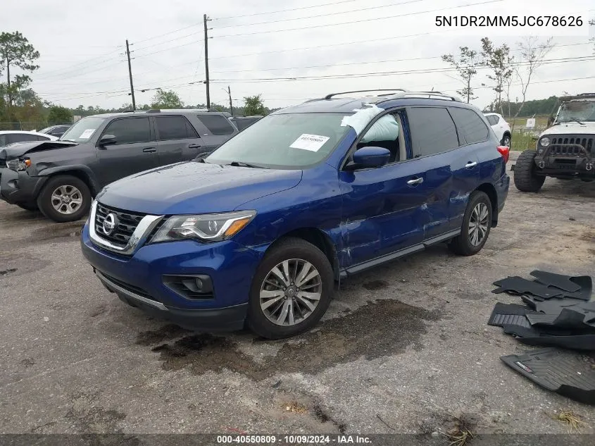 2018 Nissan Pathfinder Sl VIN: 5N1DR2MM5JC678626 Lot: 40550809