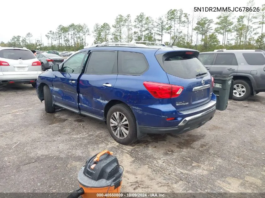 2018 Nissan Pathfinder Sl VIN: 5N1DR2MM5JC678626 Lot: 40550809