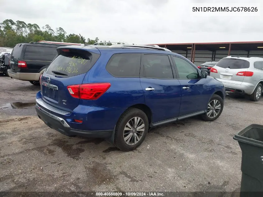 2018 Nissan Pathfinder Sl VIN: 5N1DR2MM5JC678626 Lot: 40550809