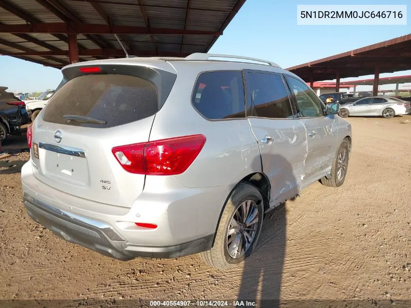 2018 Nissan Pathfinder S/Sv/Sl/Platinum VIN: 5N1DR2MM0JC646716 Lot: 40554907