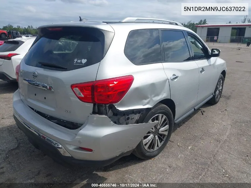 2018 Nissan Pathfinder Sv VIN: 5N1DR2MN9JC637022 Lot: 40555746