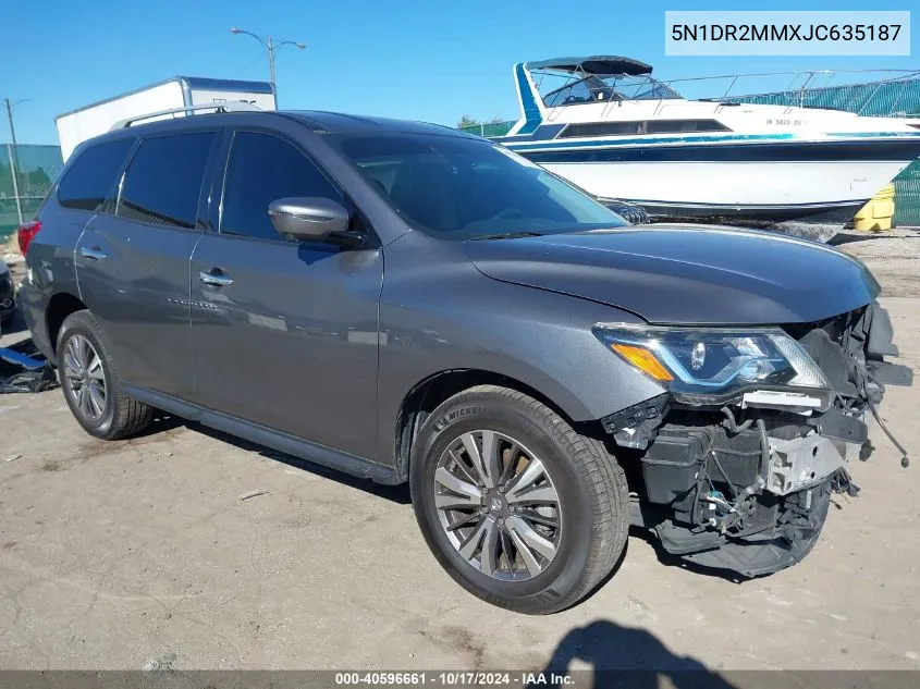 2018 Nissan Pathfinder S/Sv/Sl/Platinum VIN: 5N1DR2MMXJC635187 Lot: 40596661