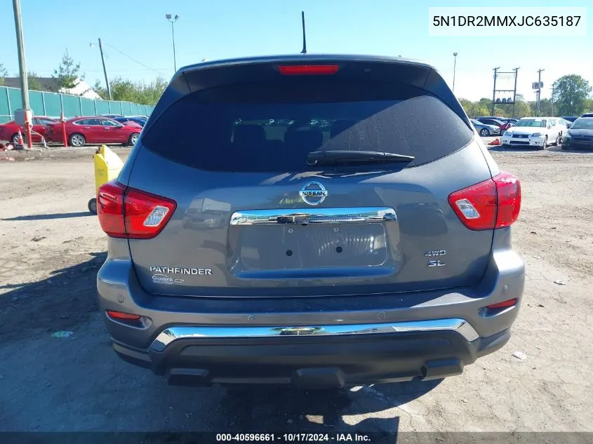 2018 Nissan Pathfinder S/Sv/Sl/Platinum VIN: 5N1DR2MMXJC635187 Lot: 40596661