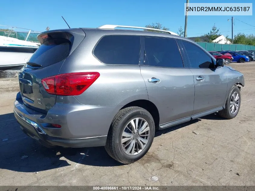 2018 Nissan Pathfinder S/Sv/Sl/Platinum VIN: 5N1DR2MMXJC635187 Lot: 40596661