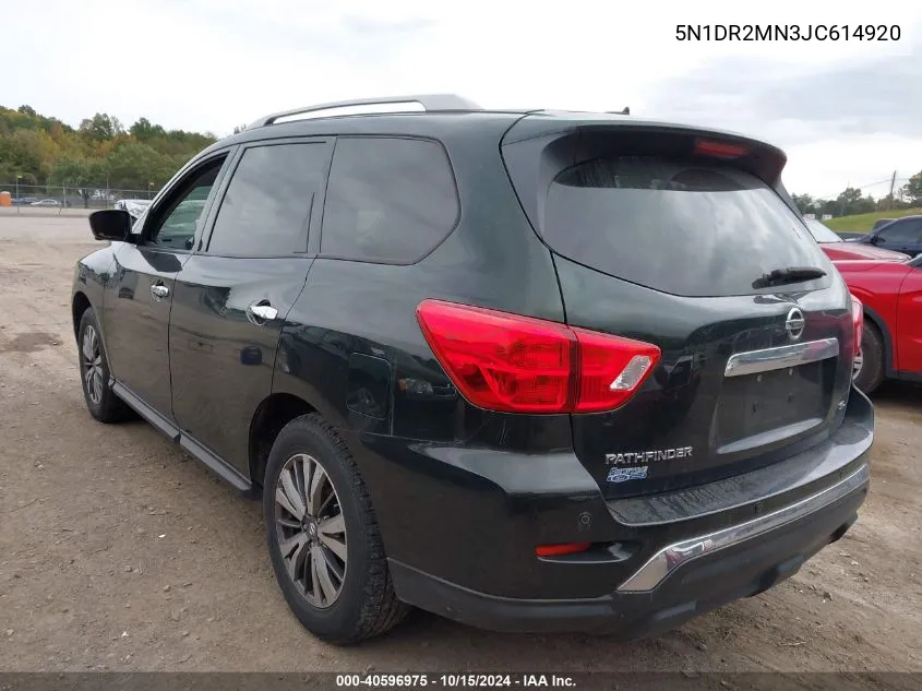 2018 Nissan Pathfinder Sl VIN: 5N1DR2MN3JC614920 Lot: 40596975