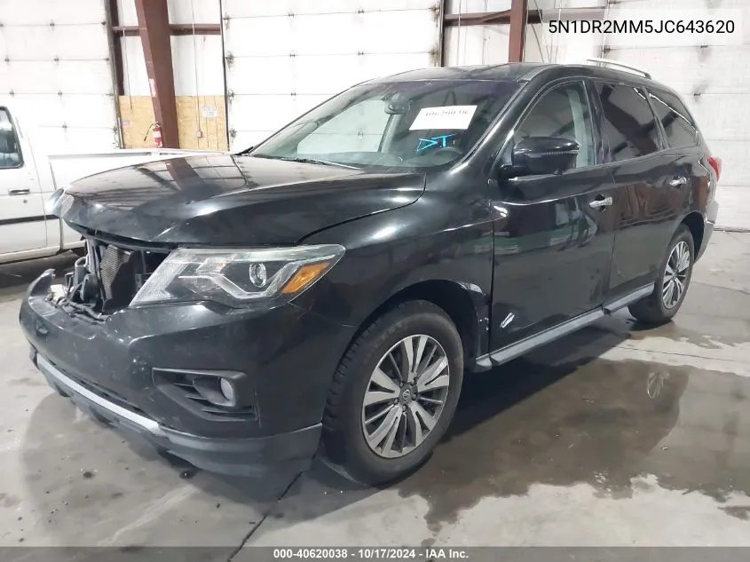 2018 Nissan Pathfinder Sl VIN: 5N1DR2MM5JC643620 Lot: 40620038