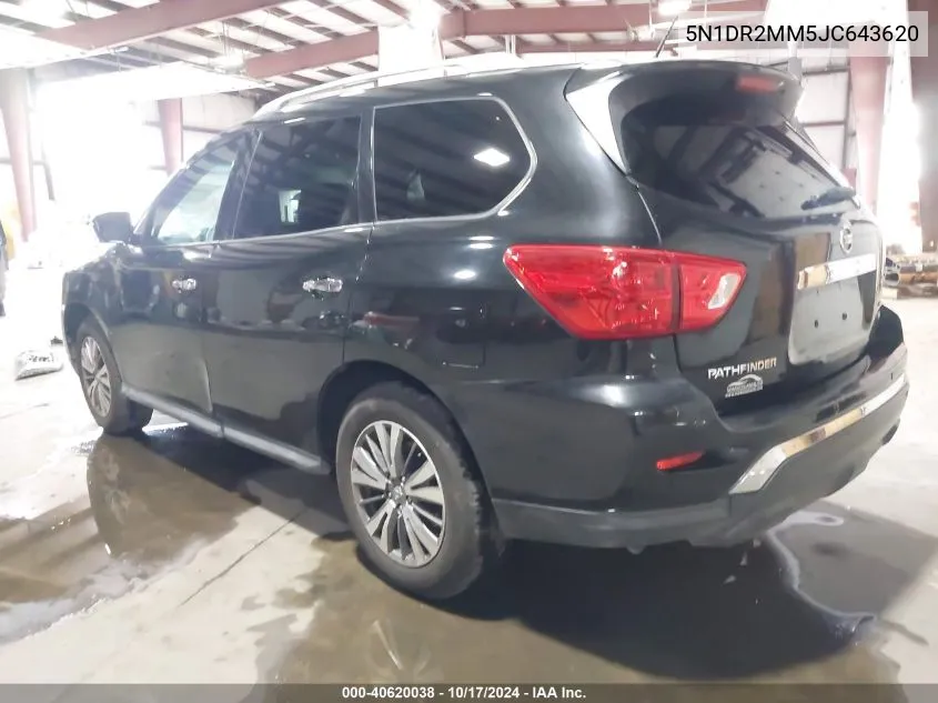 2018 Nissan Pathfinder Sl VIN: 5N1DR2MM5JC643620 Lot: 40620038