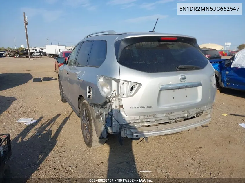 2018 Nissan Pathfinder S VIN: 5N1DR2MN5JC662547 Lot: 40626737