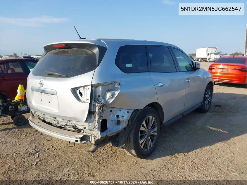 2018 Nissan Pathfinder S VIN: 5N1DR2MN5JC662547 Lot: 40626737