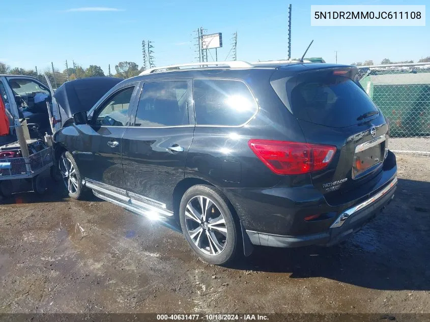 2018 Nissan Pathfinder Platinum VIN: 5N1DR2MM0JC611108 Lot: 40631477