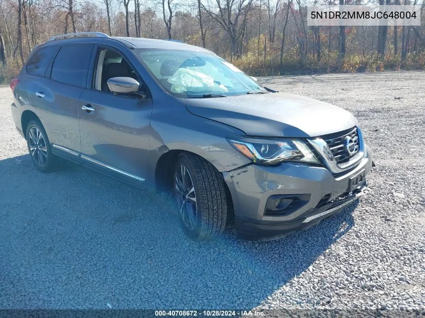 2018 Nissan Pathfinder Platinum VIN: 5N1DR2MM8JC648004 Lot: 40708672