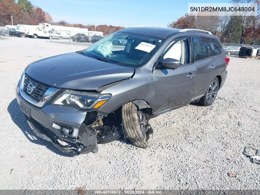 2018 Nissan Pathfinder Platinum VIN: 5N1DR2MM8JC648004 Lot: 40708672