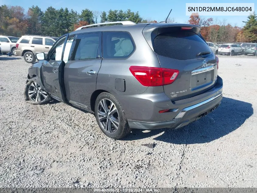 2018 Nissan Pathfinder Platinum VIN: 5N1DR2MM8JC648004 Lot: 40708672