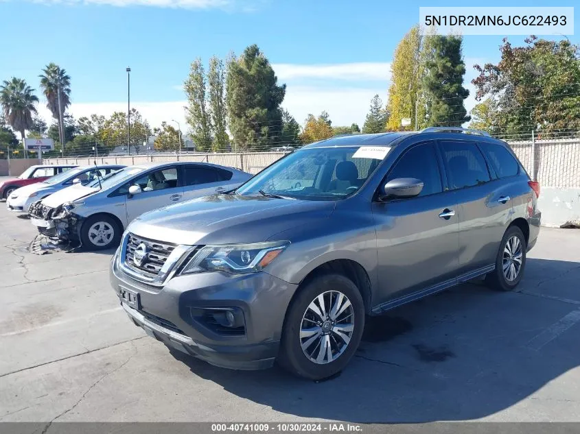 2018 Nissan Pathfinder Sv VIN: 5N1DR2MN6JC622493 Lot: 40741009