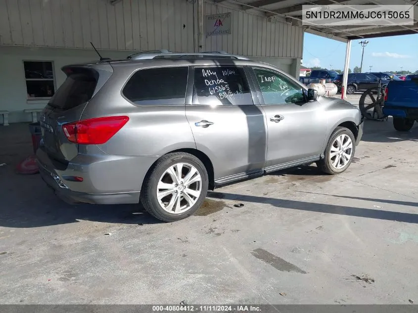 2018 Nissan Pathfinder Sl VIN: 5N1DR2MM6JC615065 Lot: 40804412