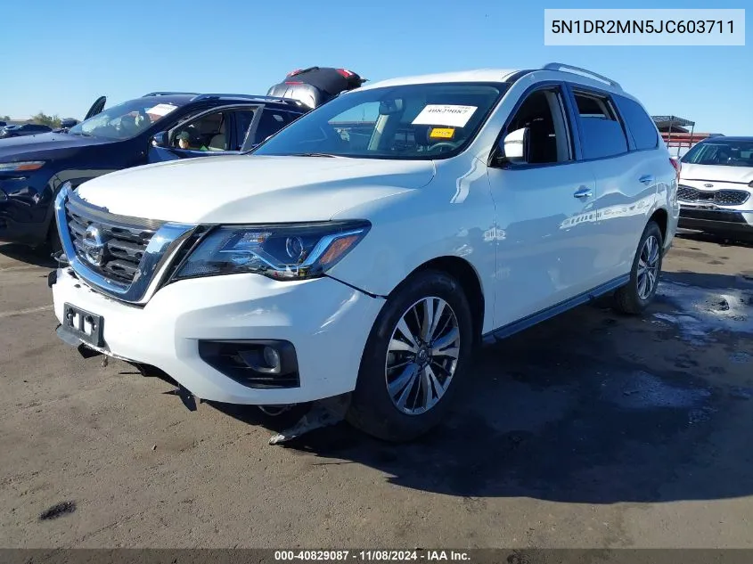 2018 Nissan Pathfinder Sv VIN: 5N1DR2MN5JC603711 Lot: 40829087