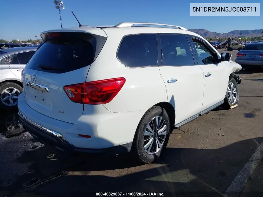 2018 Nissan Pathfinder Sv VIN: 5N1DR2MN5JC603711 Lot: 40829087