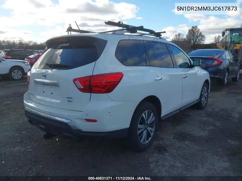 2018 Nissan Pathfinder Sv VIN: 5N1DR2MM3JC617873 Lot: 40831371