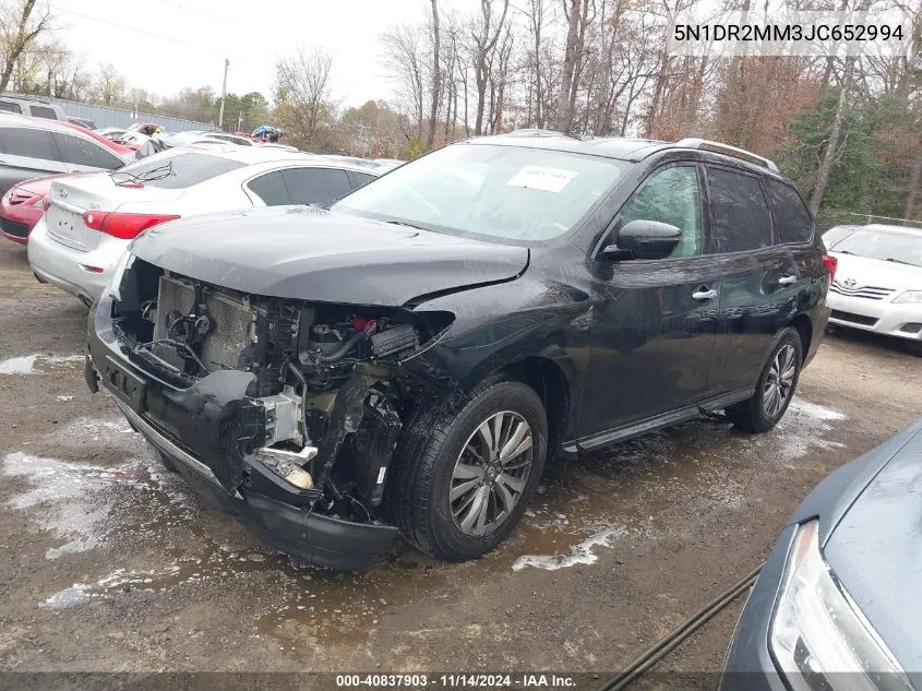 2018 Nissan Pathfinder Sv VIN: 5N1DR2MM3JC652994 Lot: 40837903