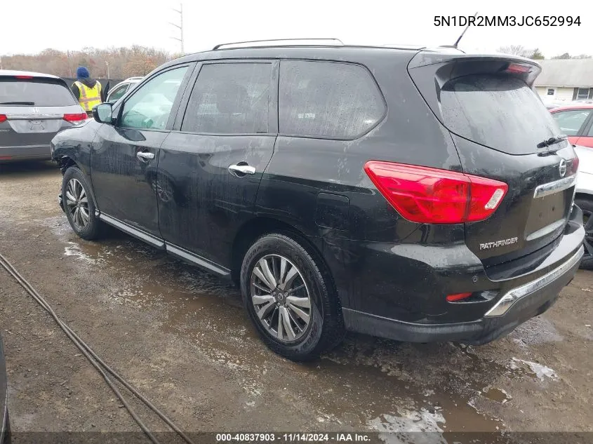 2018 Nissan Pathfinder Sv VIN: 5N1DR2MM3JC652994 Lot: 40837903