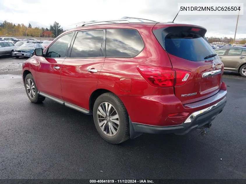 2018 Nissan Pathfinder Sv VIN: 5N1DR2MN5JC626504 Lot: 40841819