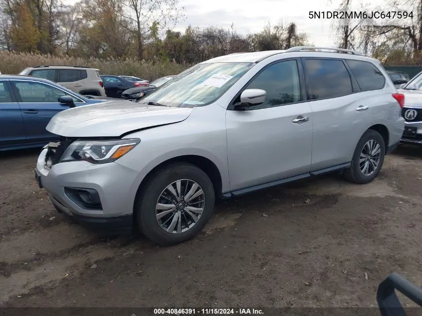 2018 Nissan Pathfinder Sv VIN: 5N1DR2MM6JC647594 Lot: 40846391