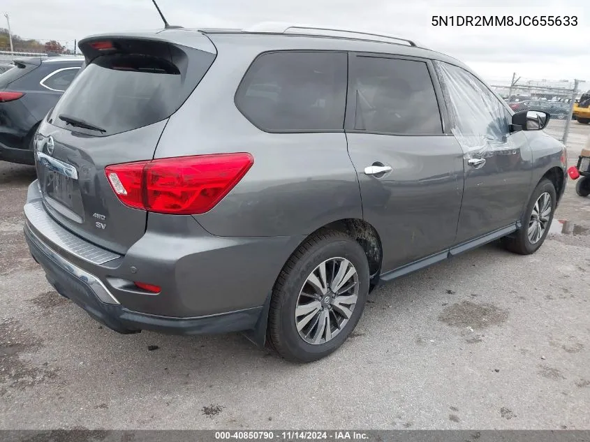 2018 Nissan Pathfinder Sv VIN: 5N1DR2MM8JC655633 Lot: 40850790