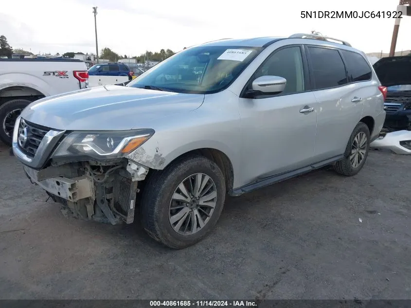 2018 Nissan Pathfinder Sv VIN: 5N1DR2MM0JC641922 Lot: 40861685