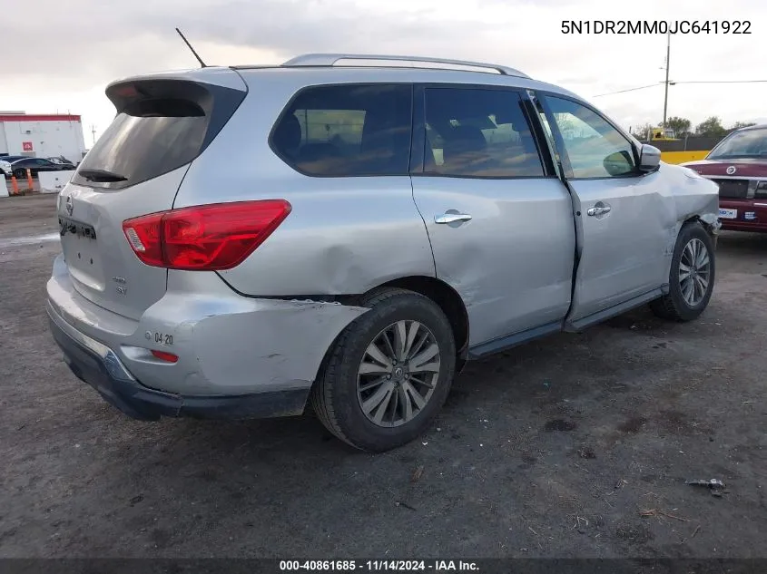 2018 Nissan Pathfinder Sv VIN: 5N1DR2MM0JC641922 Lot: 40861685