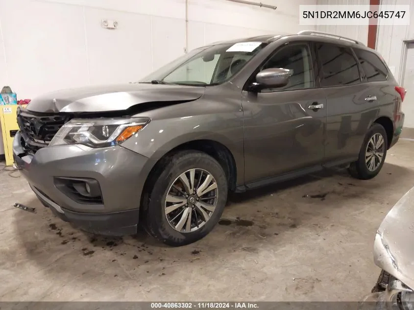 2018 Nissan Pathfinder Sv VIN: 5N1DR2MM6JC645747 Lot: 40863302