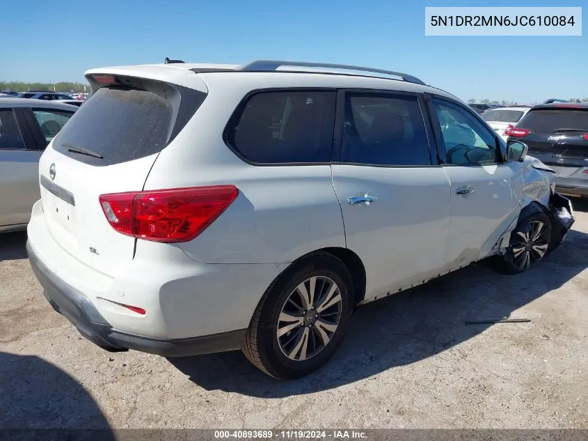 2018 Nissan Pathfinder Sl VIN: 5N1DR2MN6JC610084 Lot: 40893689