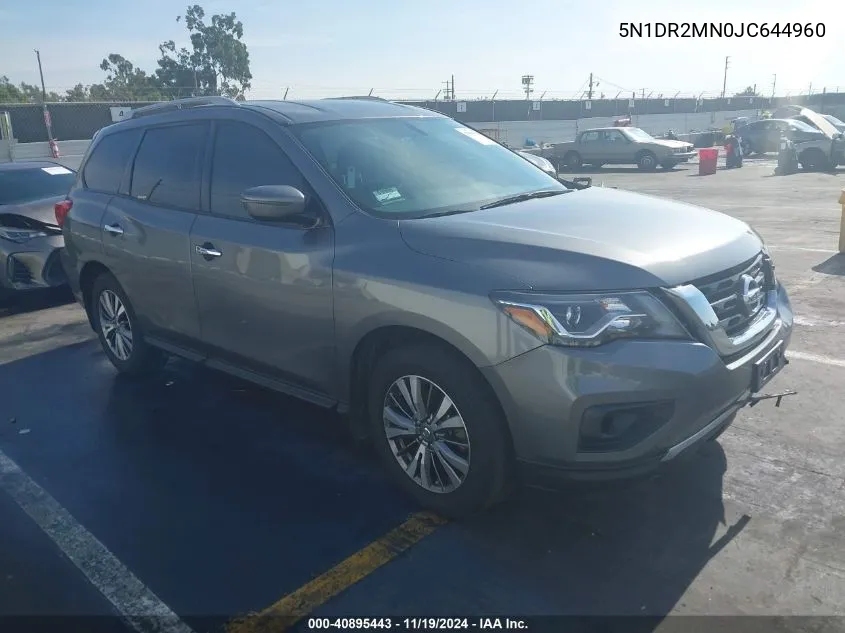 2018 Nissan Pathfinder S VIN: 5N1DR2MN0JC644960 Lot: 40895443