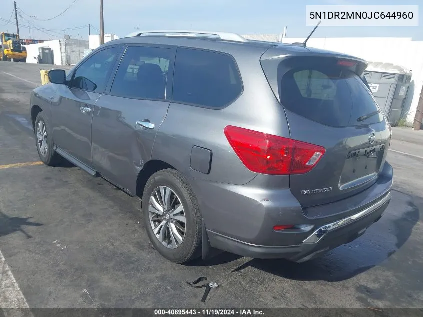 2018 Nissan Pathfinder S VIN: 5N1DR2MN0JC644960 Lot: 40895443