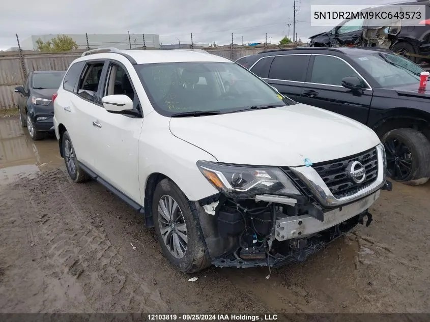 2019 Nissan Pathfinder VIN: 5N1DR2MM9KC643573 Lot: 12103819