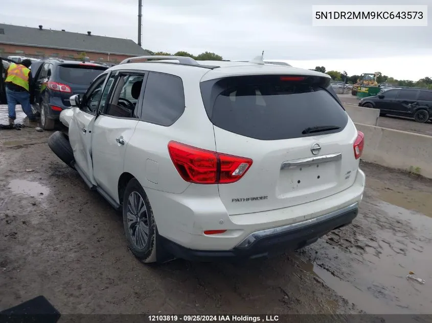 2019 Nissan Pathfinder VIN: 5N1DR2MM9KC643573 Lot: 12103819