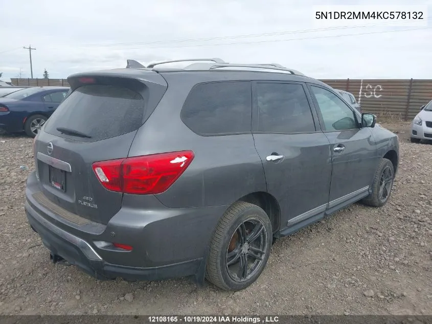 2019 Nissan Pathfinder S/Sl/Sv/Platinum VIN: 5N1DR2MM4KC578132 Lot: 12108165