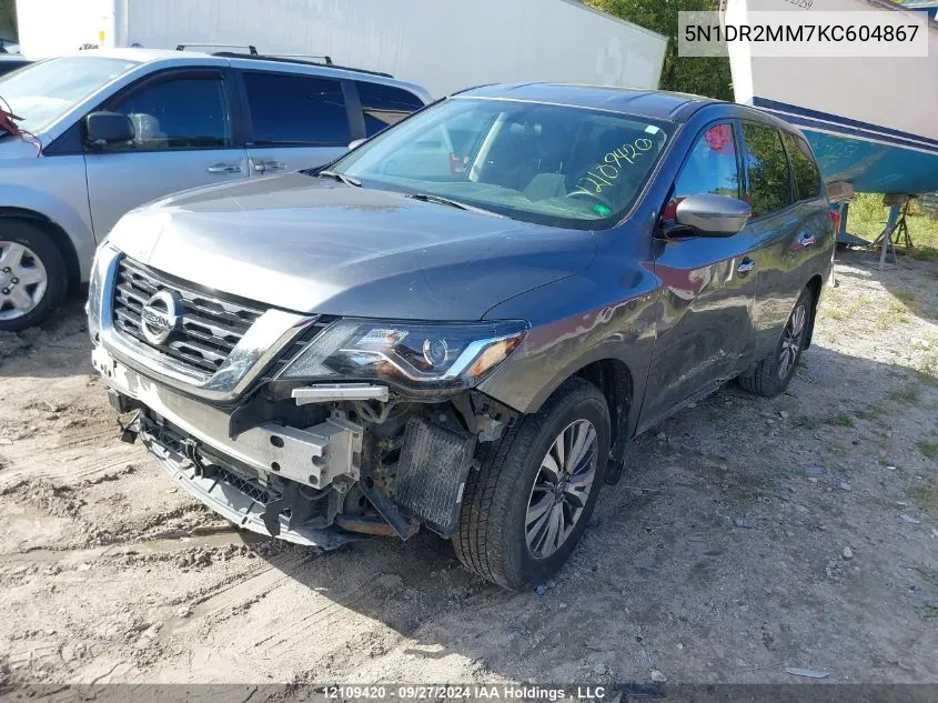 2019 Nissan Pathfinder VIN: 5N1DR2MM7KC604867 Lot: 12109420