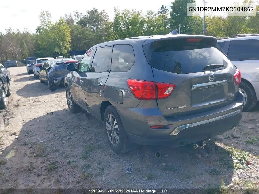 2019 Nissan Pathfinder VIN: 5N1DR2MM7KC604867 Lot: 12109420