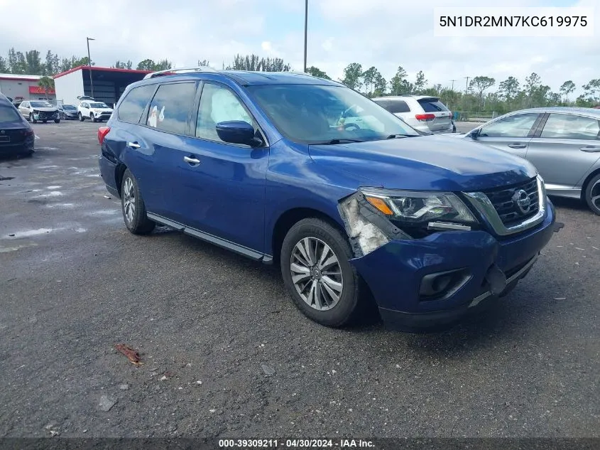 2019 Nissan Pathfinder Sv VIN: 5N1DR2MN7KC619975 Lot: 39309211