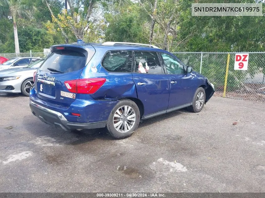 2019 Nissan Pathfinder Sv VIN: 5N1DR2MN7KC619975 Lot: 39309211