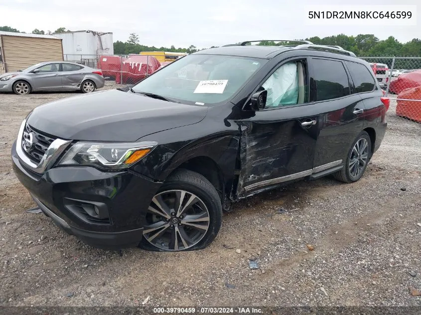 2019 Nissan Pathfinder Platinum VIN: 5N1DR2MN8KC646599 Lot: 39790459